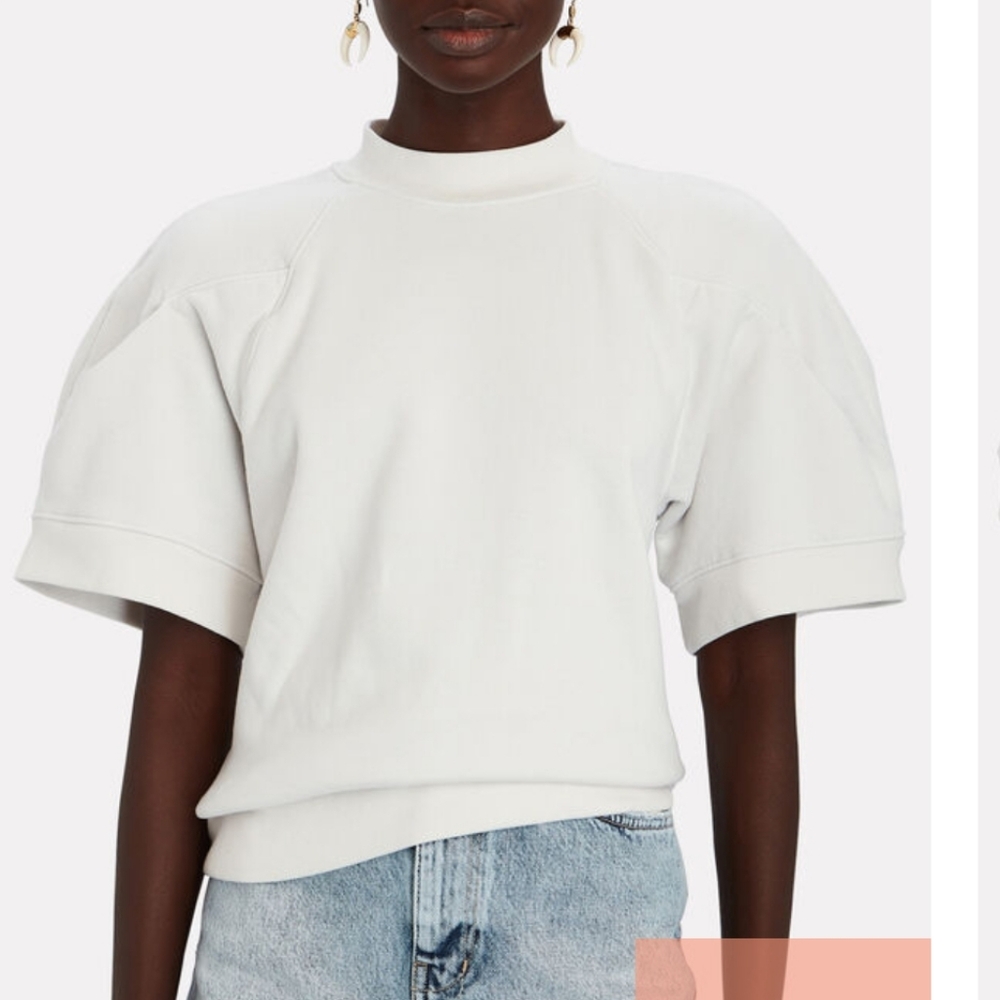 Agolde Darted Pleat Shortsleeve Sweatshirt